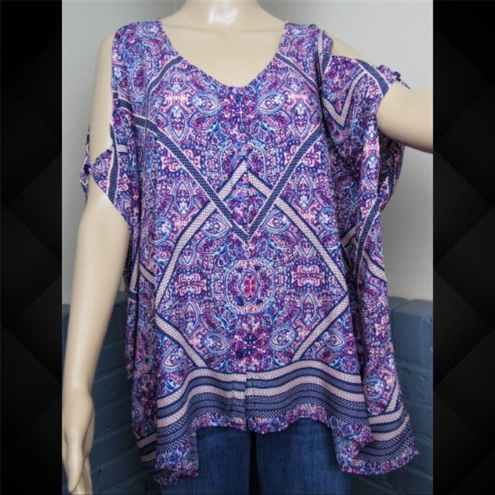 Como Black Off Shoulder Tunic Top Small & Medium